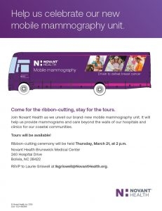 Ribbon Cutting Ceremony and Tours Novant Health Mammography Unit